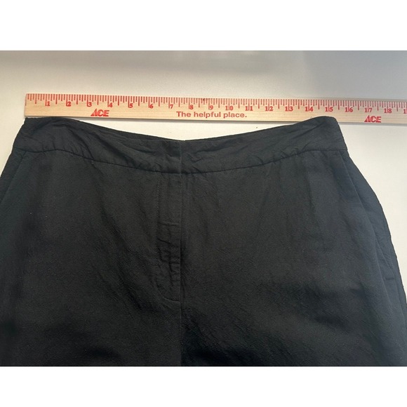 Eileen Fisher Black Linen Blend Wide Leg Crop Pants Sz L 30x23.5 Luxury Capsule - Picture 6 of 16